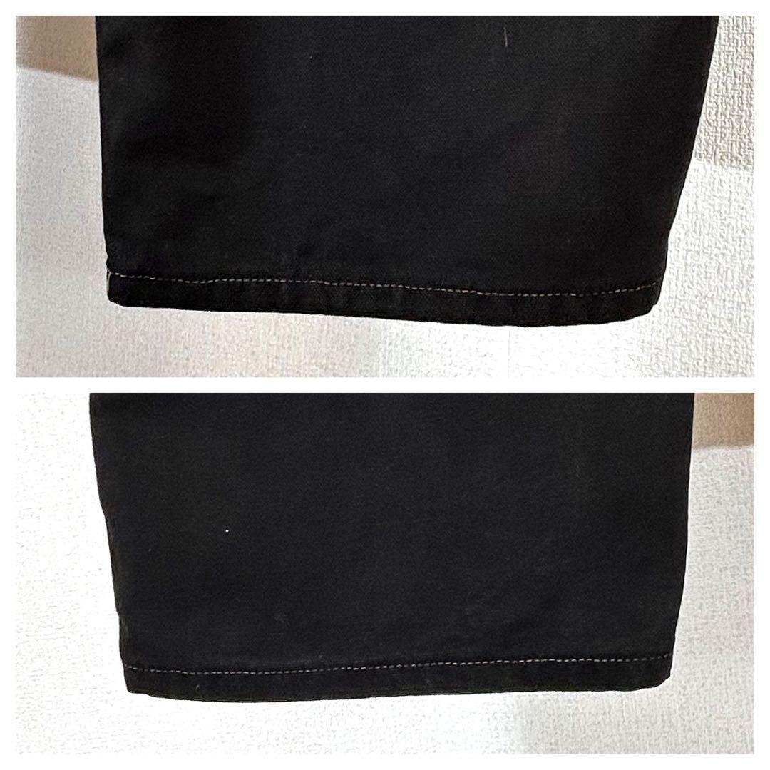 カーハートダブルニーブラックペインターパンツ後染リメイクダックw44アメリカ古着