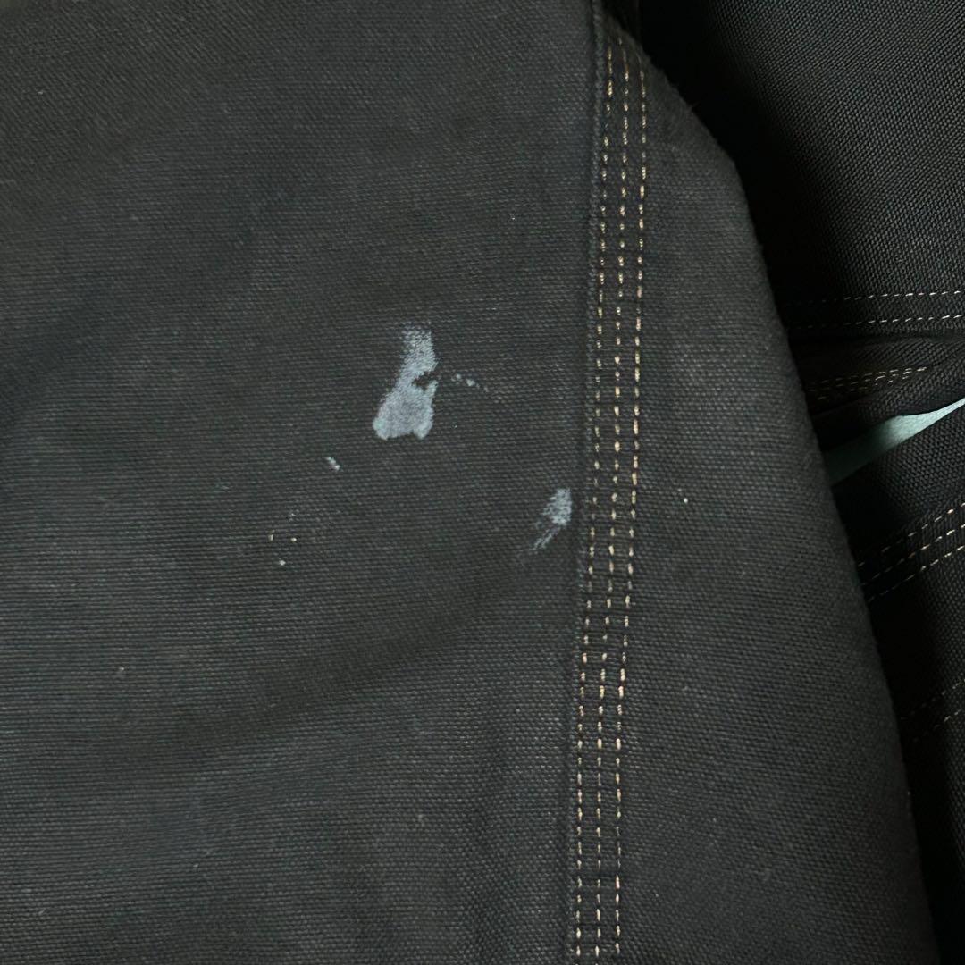 カーハートダブルニーブラックペインターパンツ後染リメイクダックw44アメリカ古着