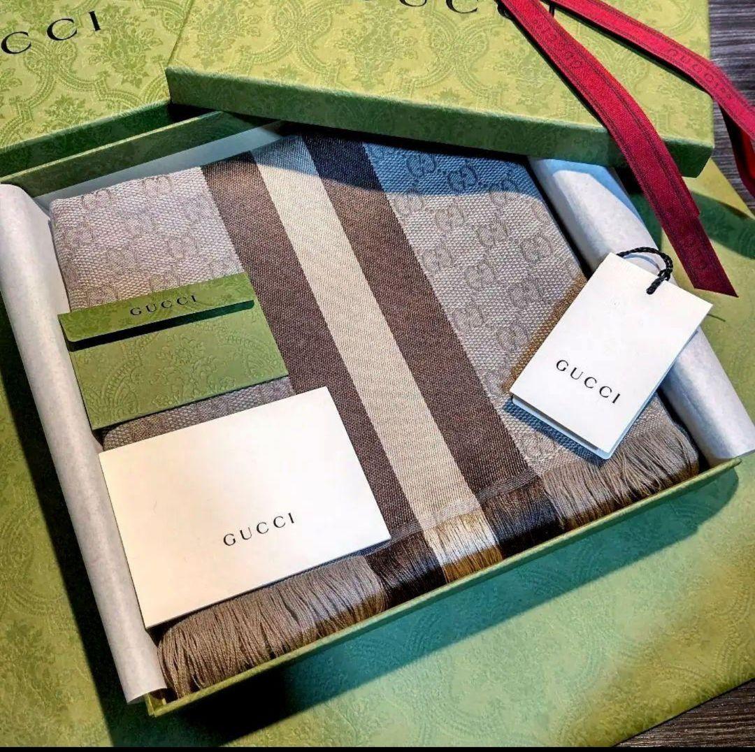 ❤新品箱袋付き❤GUCCI マフラー ストール ショール スカーフ　ベージュ❤
