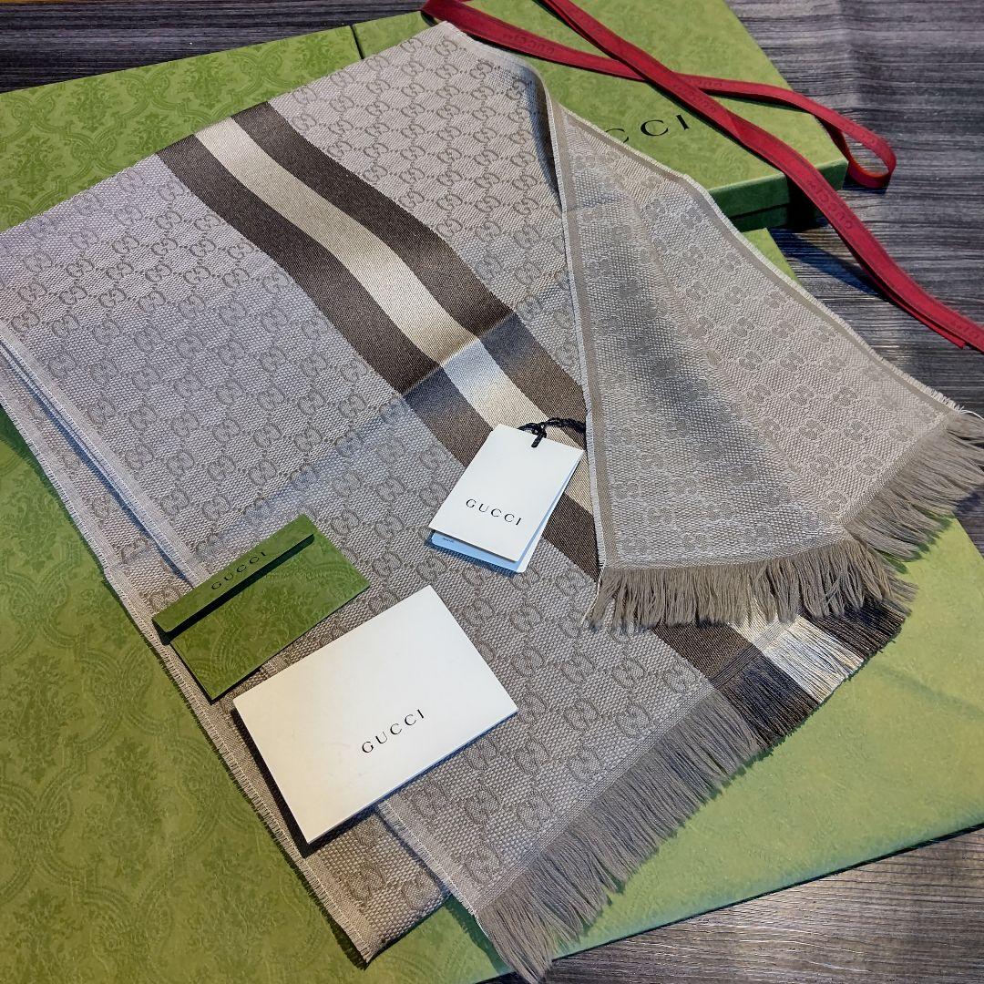❤新品箱袋付き❤GUCCI マフラー ストール ショール スカーフ　ベージュ❤