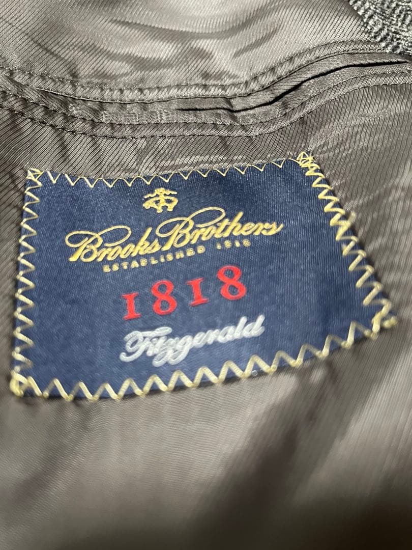 BrooksBrothers 2釦シングルヘリンボーンアンコンジャケット灰 XL