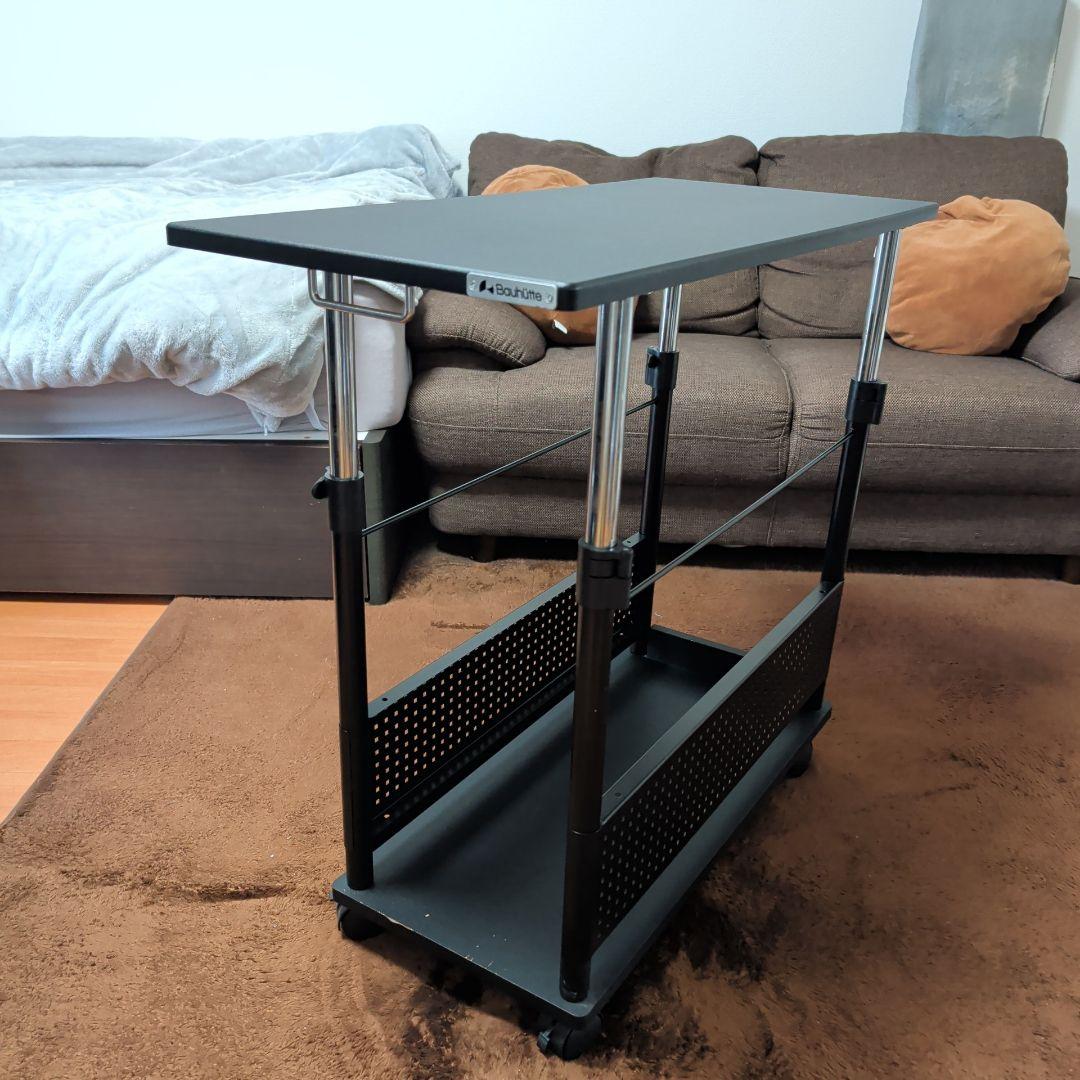 [Bauhutte] 昇降式 L字デスクラージ BHD-820H-BK