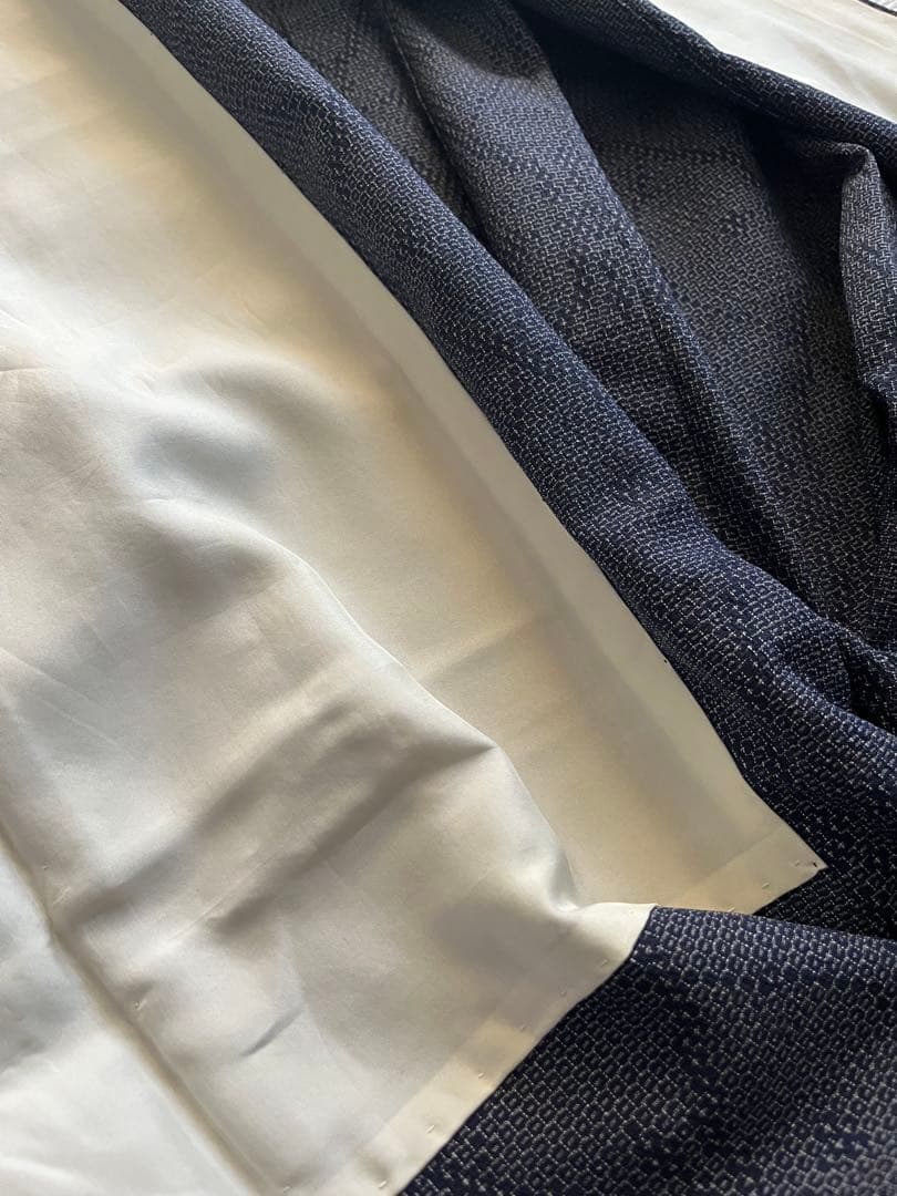 本塩沢紬やまだ織／100亀甲結城紬　単衣着物2枚