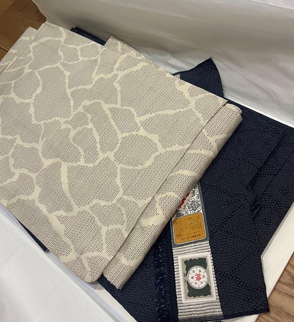 本塩沢紬やまだ織／100亀甲結城紬　単衣着物2枚
