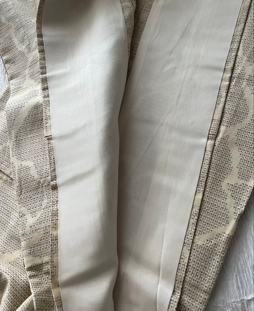 本塩沢紬やまだ織／100亀甲結城紬　単衣着物2枚