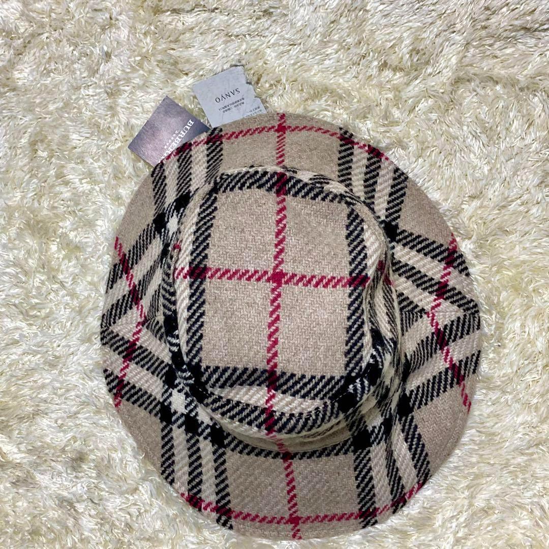 【新品&タグ付き】バーバリーロンドン バケットハット ノバチェック 毛100%