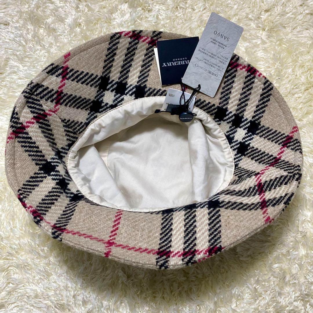 【新品&タグ付き】バーバリーロンドン バケットハット ノバチェック 毛100%