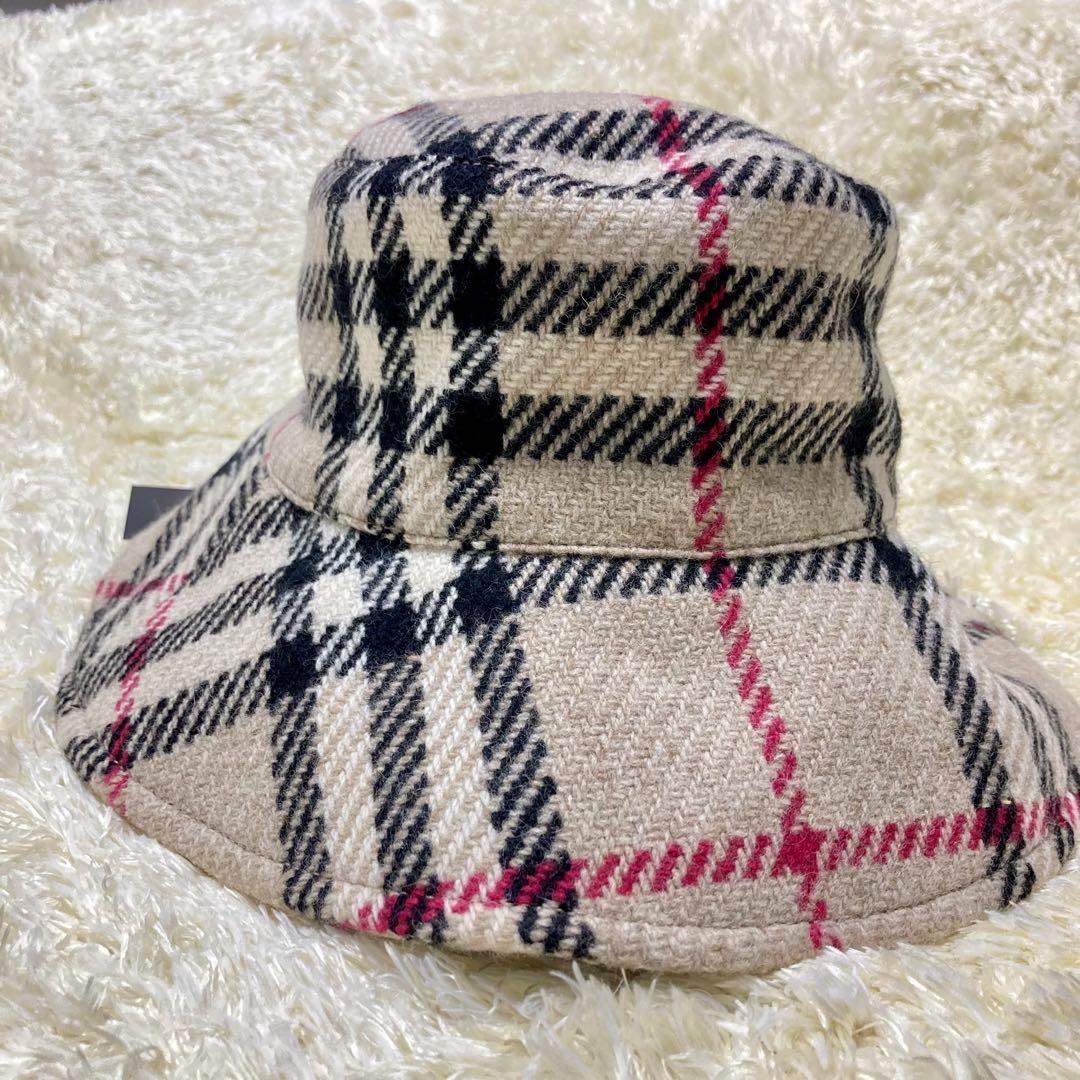 【新品&タグ付き】バーバリーロンドン バケットハット ノバチェック 毛100%