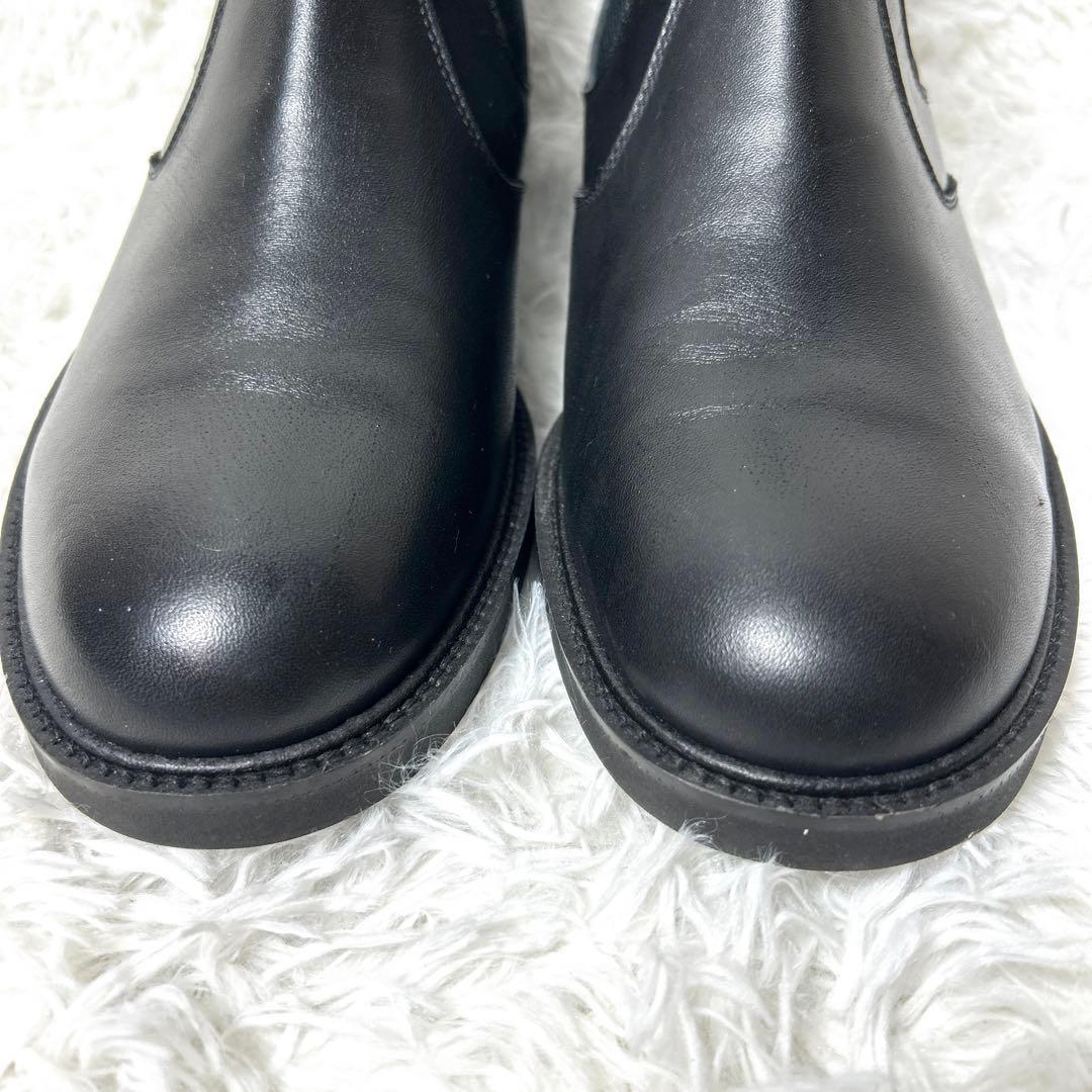 【未使用級】HARUTA レザーサイドゴアブーツ ブラック27cm 3E