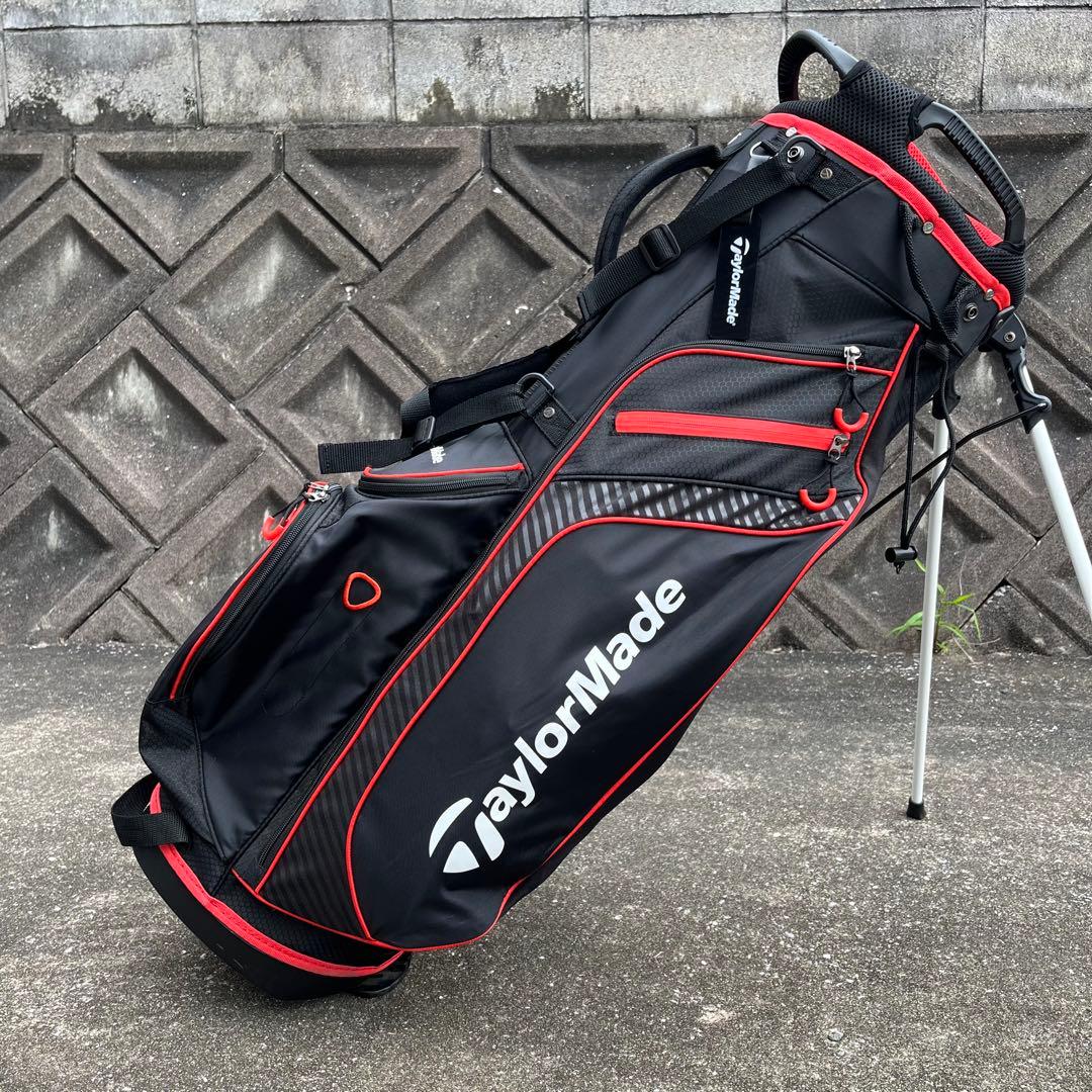 【豪華おまけ付き✨】TaylorMade キャディバッグ ゴルフバッグ 黒/赤