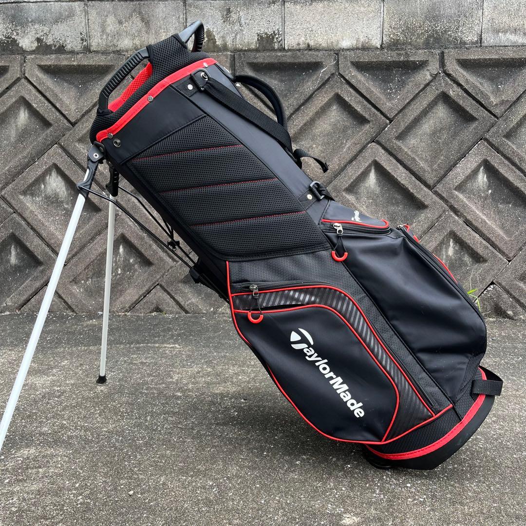 【豪華おまけ付き✨】TaylorMade キャディバッグ ゴルフバッグ 黒/赤
