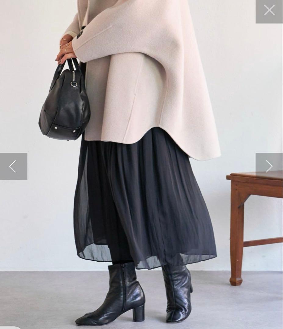 【新品】ビアズリー シワシフォンギャザーパンツ ブラック 黒