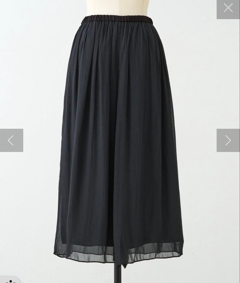 【新品】ビアズリー シワシフォンギャザーパンツ ブラック 黒