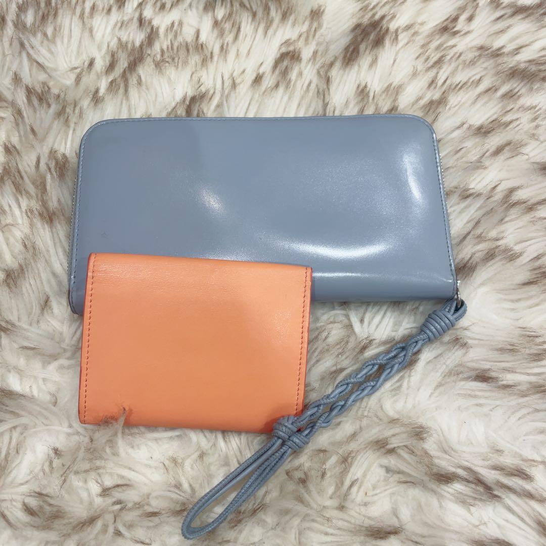 専用！美品‼️‼️JIL SANDER グレー長財布とオレンジケース　セット