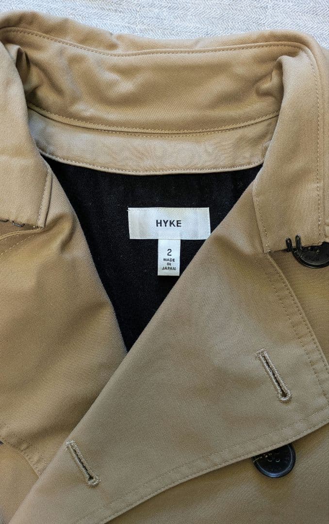 HYKE トレンチコート レギュラーフィット ライナー付き　サイズ2