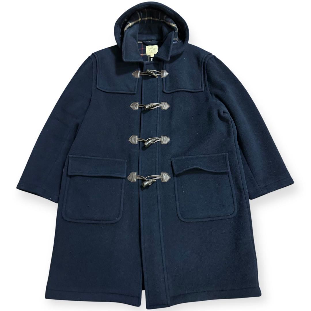 Brooks Brothers 裏地チェック ロングダッフルコート ネイビー L