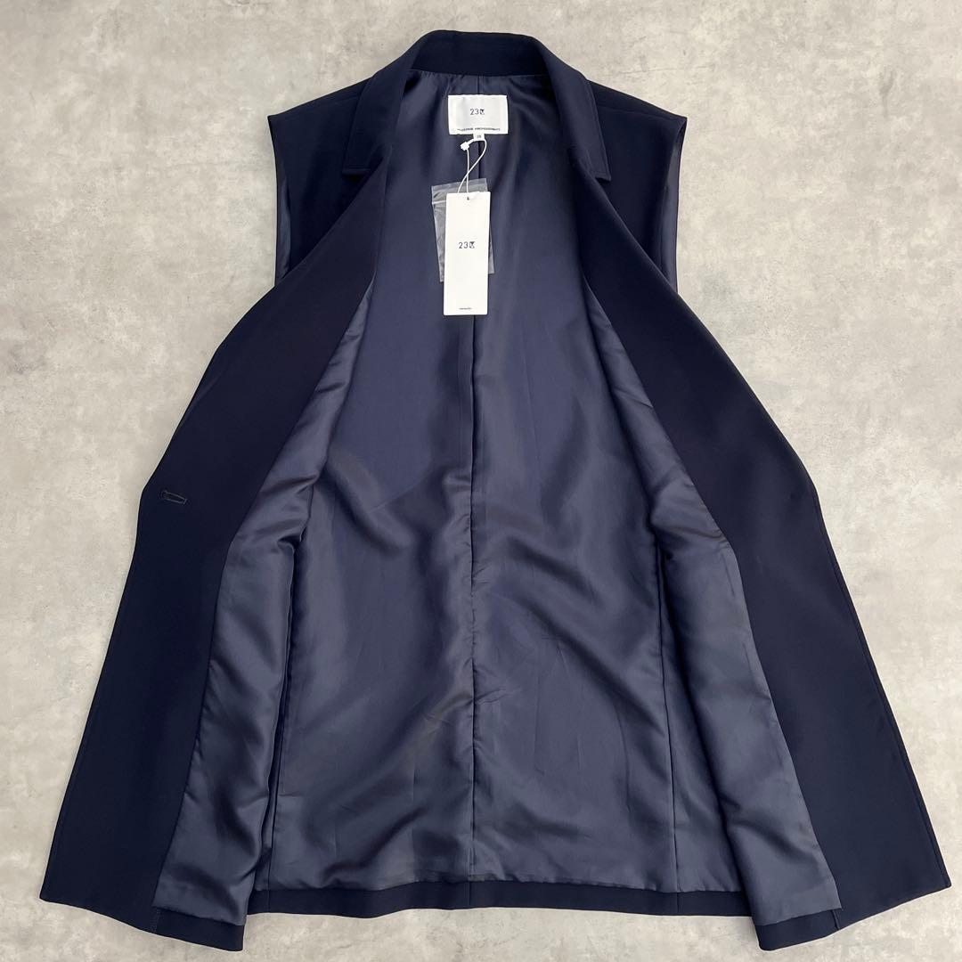 ひ*ん様 未使用 タグ付き 23区 ジレ ベスト ロング丈 セレモニー ネイビー