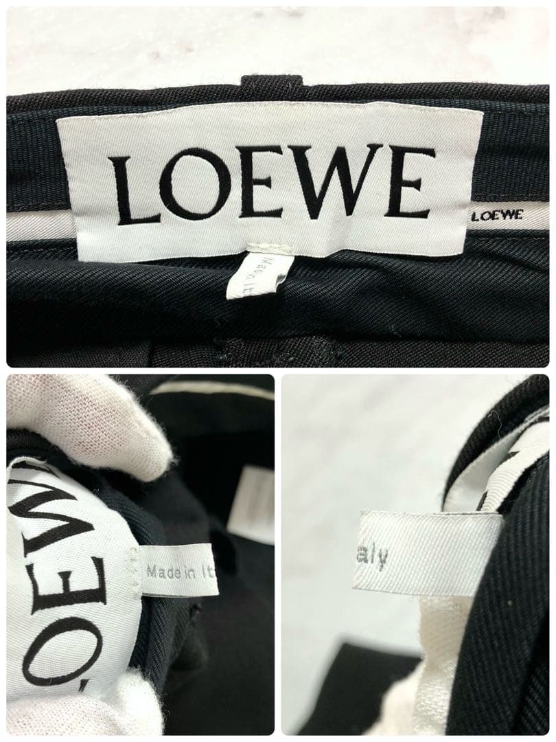 【現行 極美品】 LOEWE ワイド トラウザーズ カーゴパンツ ブラック 46