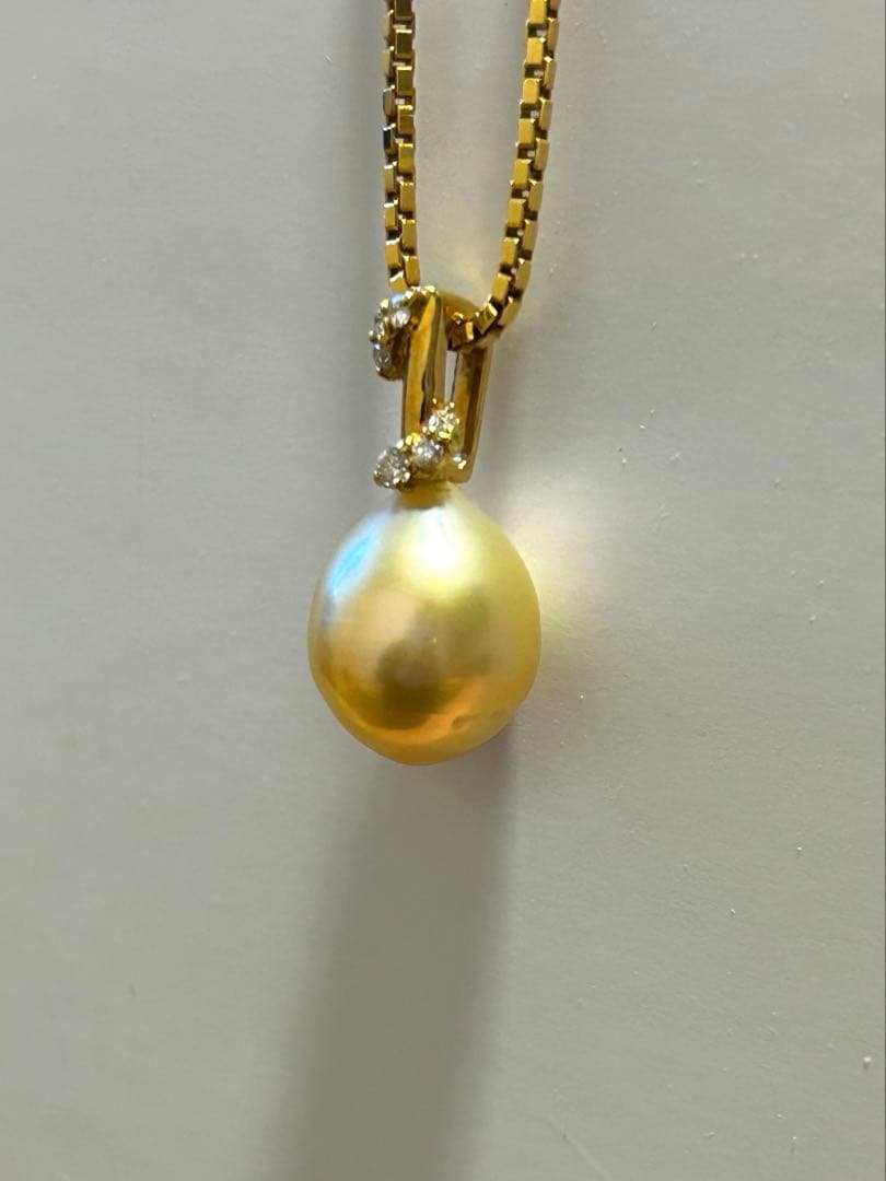 k18 D0.08ct 南洋ゴールデンパール ペンダントトップ