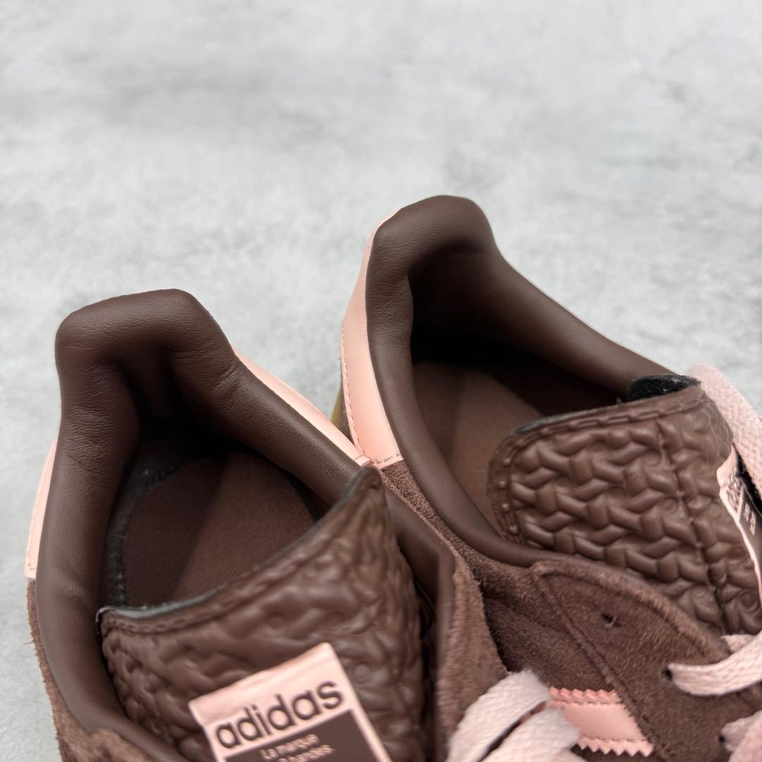 addidas ガゼルボールド 厚底 スニーカー ブラウン×ピンク