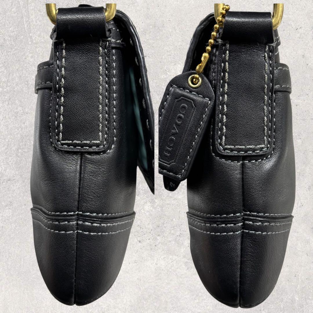 コーチ ソーホー ワンショルダーバッグ レザー 黒　ターンロック 保存袋