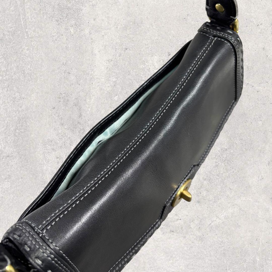 コーチ ソーホー ワンショルダーバッグ レザー 黒　ターンロック 保存袋