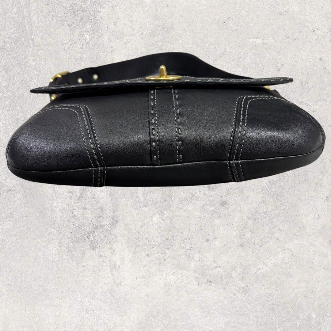 コーチ ソーホー ワンショルダーバッグ レザー 黒　ターンロック 保存袋