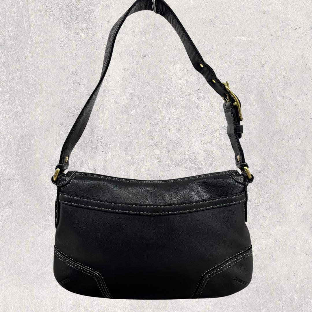 コーチ ソーホー ワンショルダーバッグ レザー 黒　ターンロック 保存袋