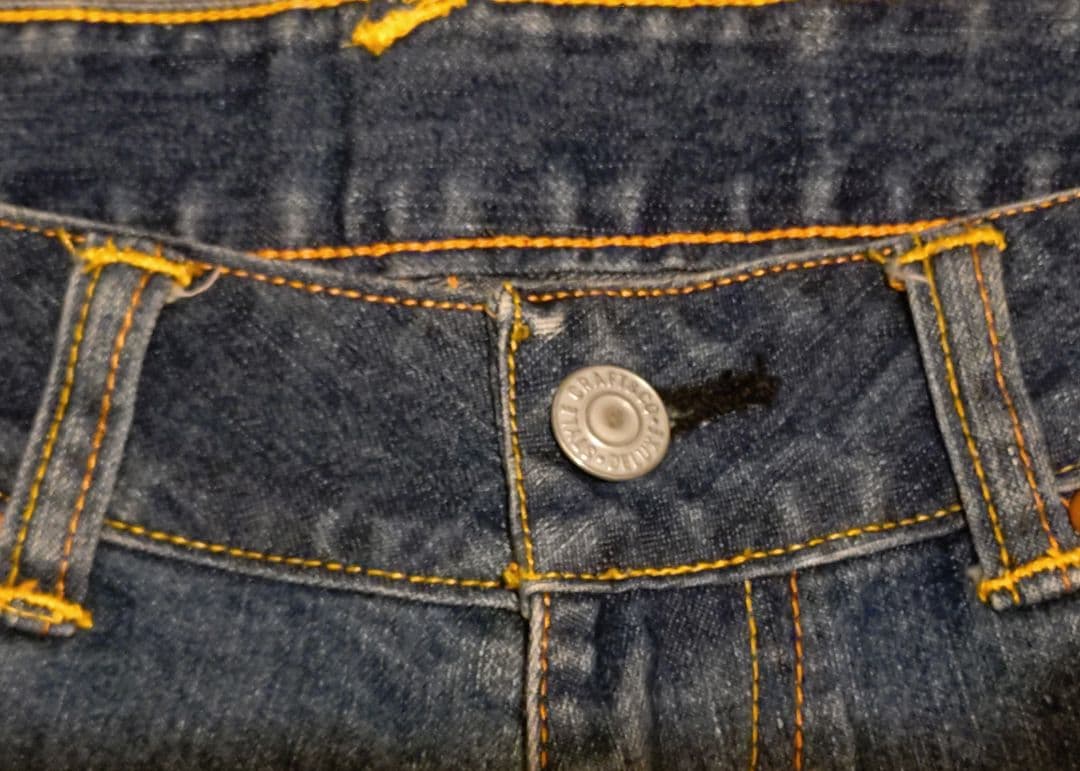 【USED】EVISU DONNA_デニムホットパンツ_ホワイトカモメ_Sサイズ