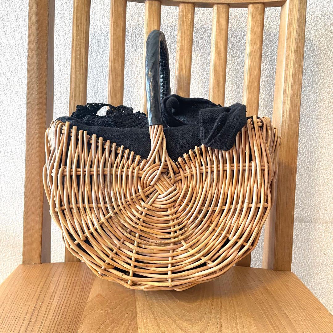 ebagos エバゴス レース装飾 ワンハンドル バスケットバッグ