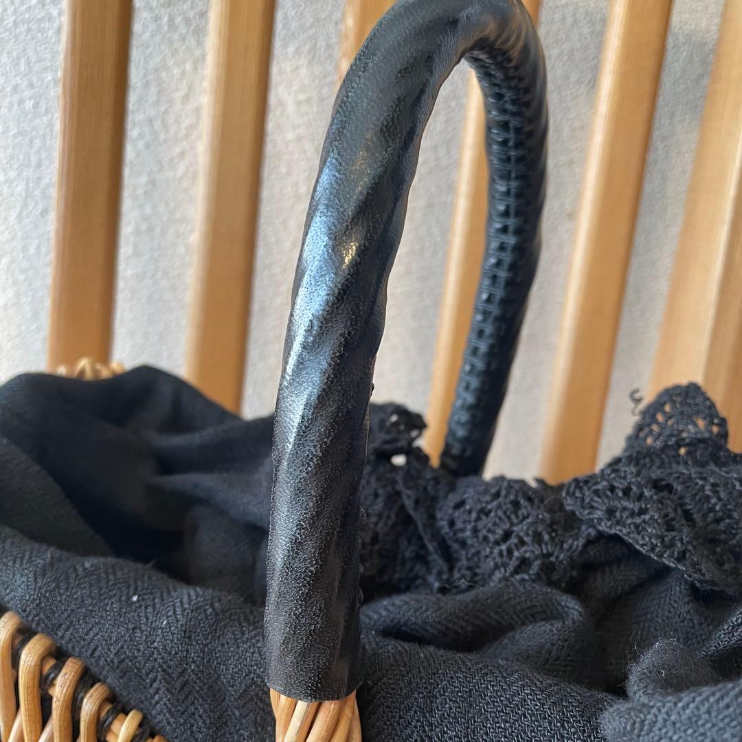 ebagos エバゴス レース装飾 ワンハンドル バスケットバッグ