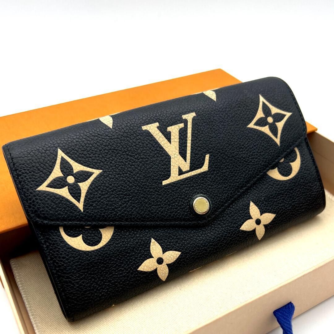 【最高級美品】ルイヴィトン アンプラント ポルトフォイユ サラ バイカラー 黒