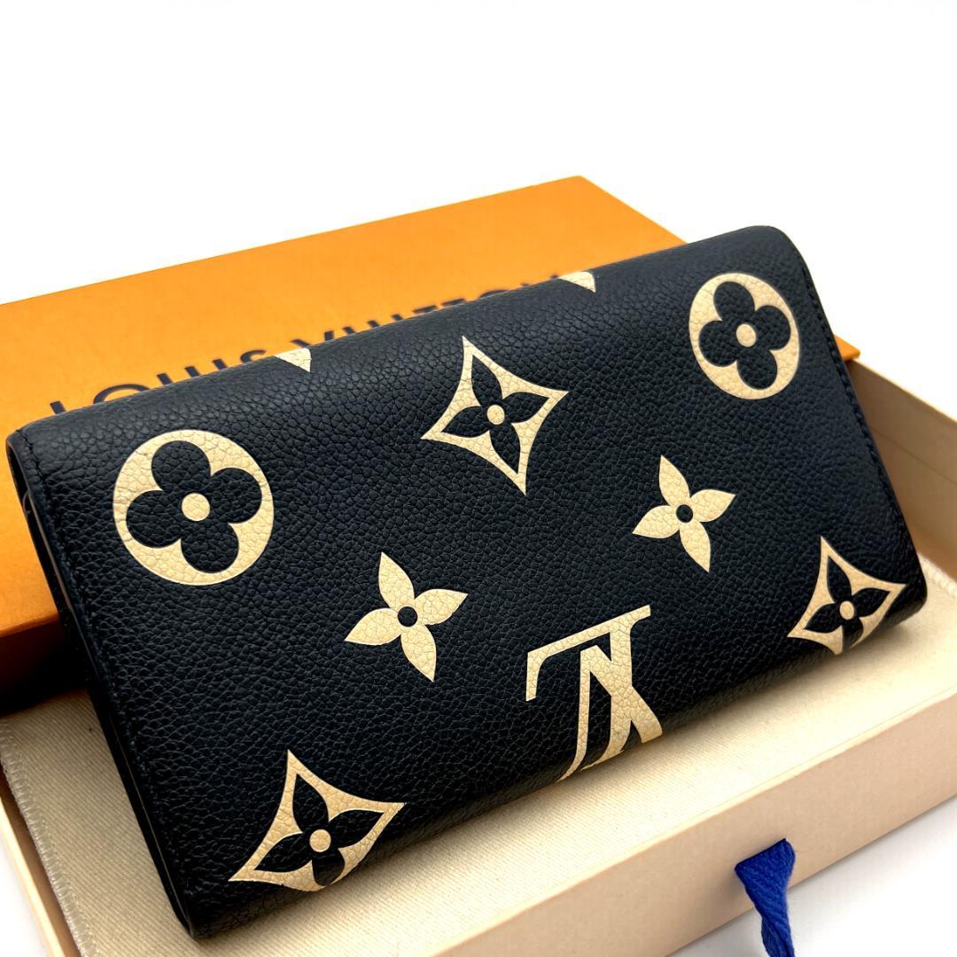 【最高級美品】ルイヴィトン アンプラント ポルトフォイユ サラ バイカラー 黒
