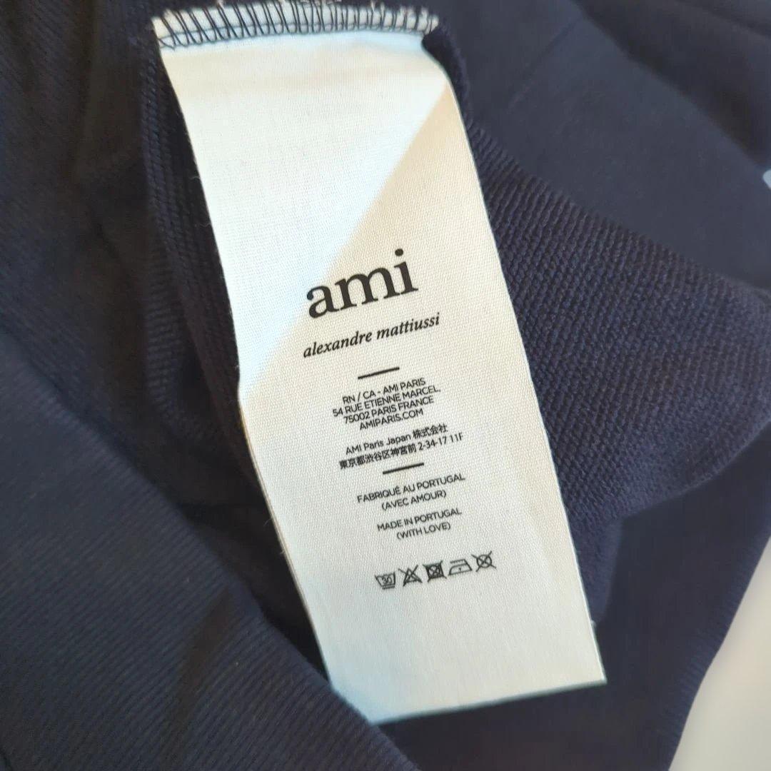 【セール】AMI PARIS パーカー ネイビー L ハート刺繍 ロゴ
