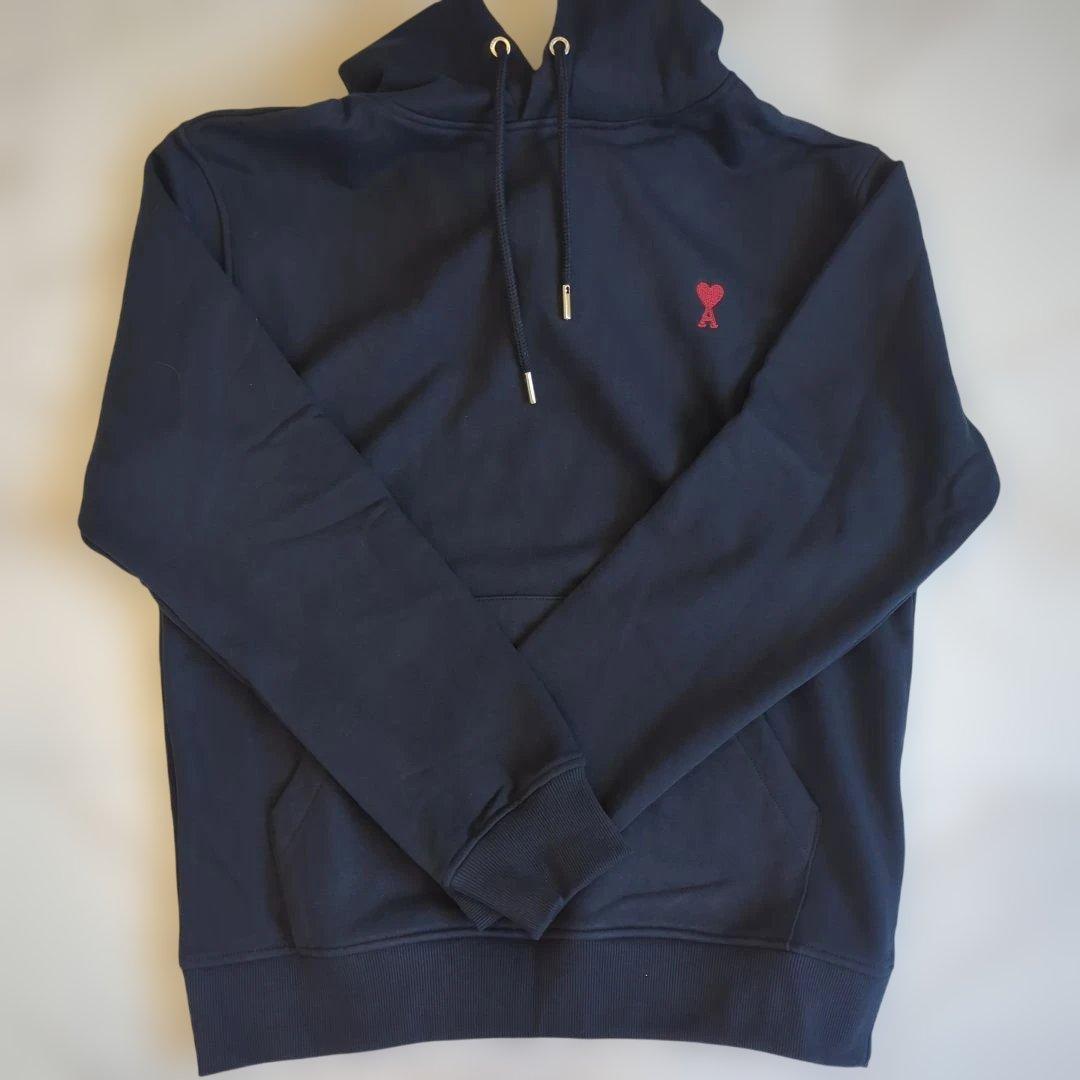 【セール】AMI PARIS パーカー ネイビー L ハート刺繍 ロゴ