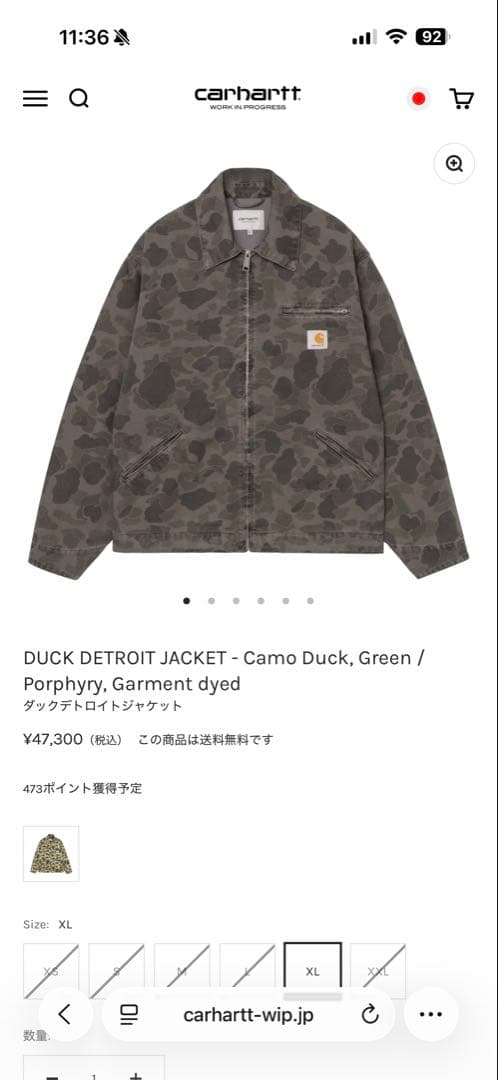ジャケット・アウター Carhartt WIP DUCK DETROIT JACKET BLACK S