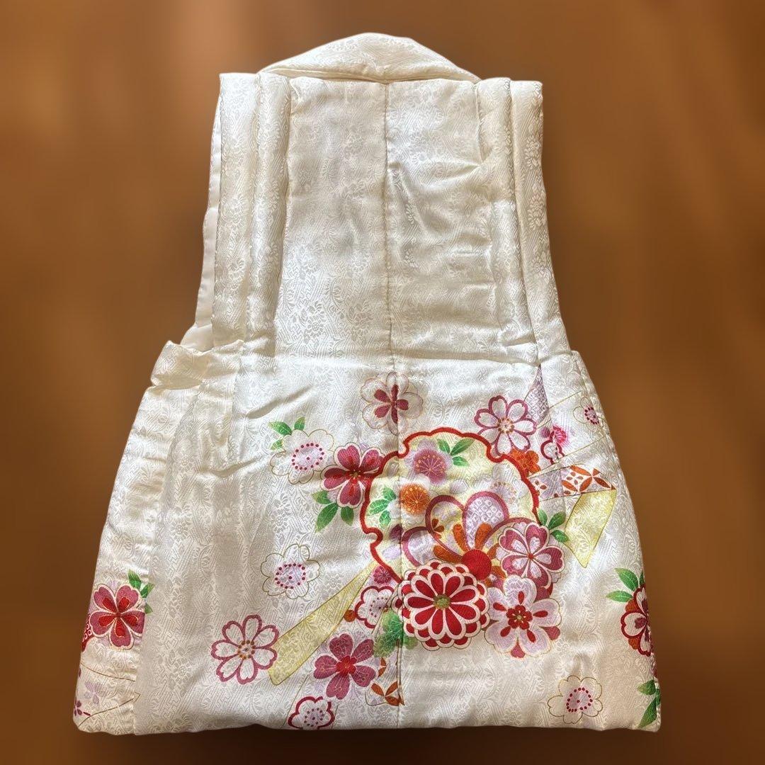 七五三 3歳被布セット　正絹　赤　古典柄