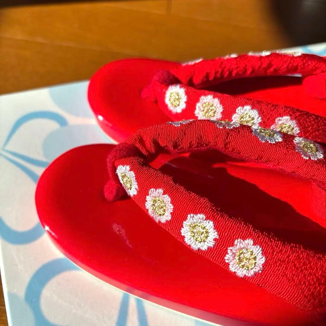 七五三 3歳被布セット　正絹　赤　古典柄