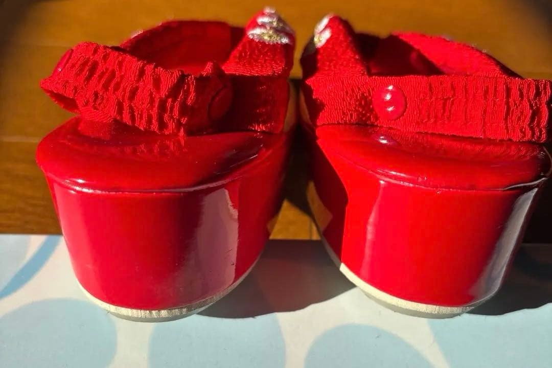 七五三 3歳被布セット　正絹　赤　古典柄