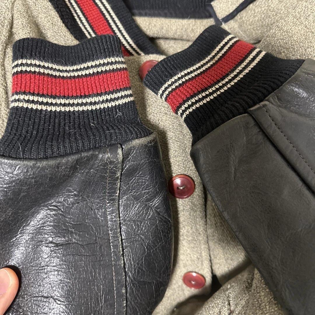 Warehouse スタジャン 38 袖革 ホースハイド