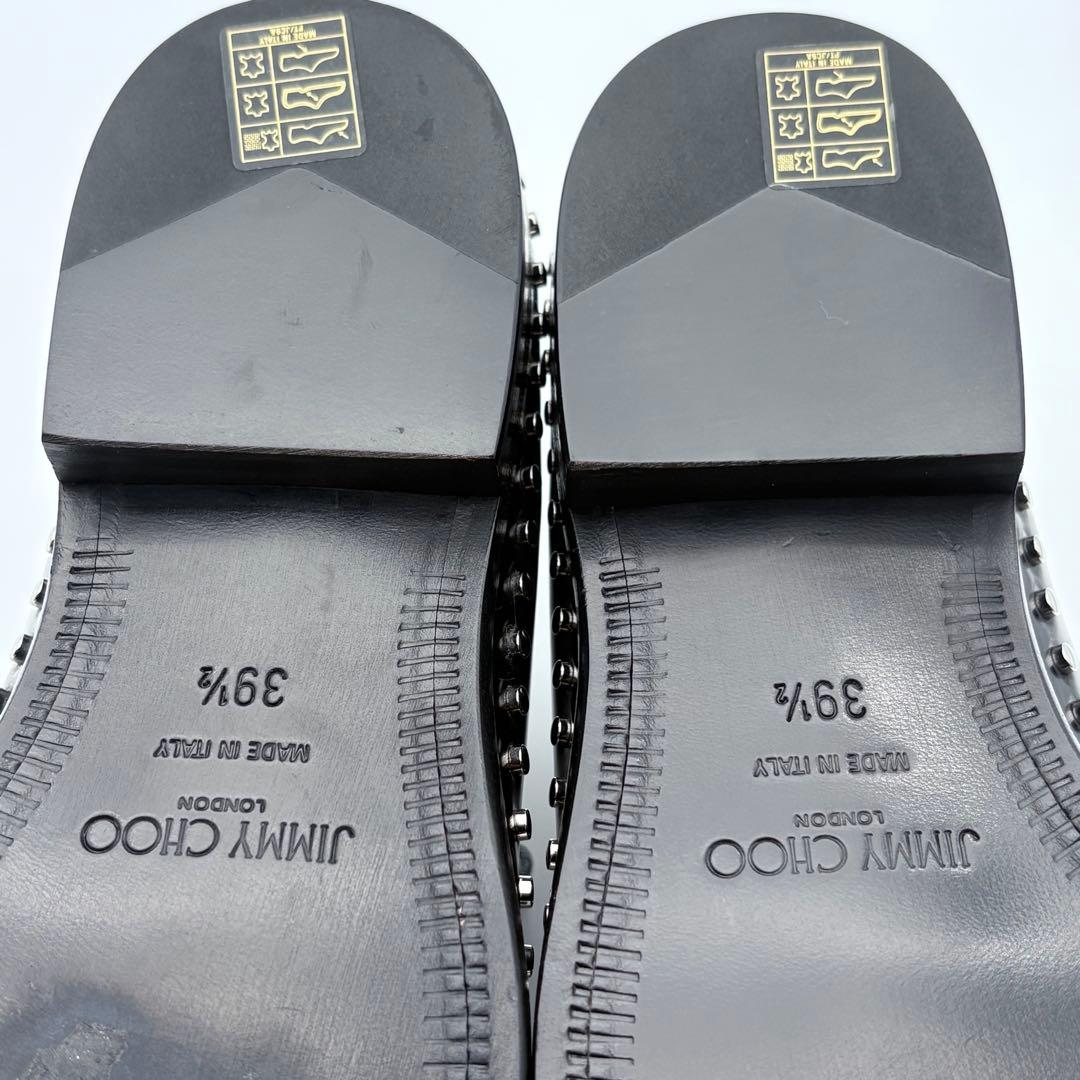 未使用級　JIMMY CHOO レザー スタッズ ドレスシューズ 靴 メンズ