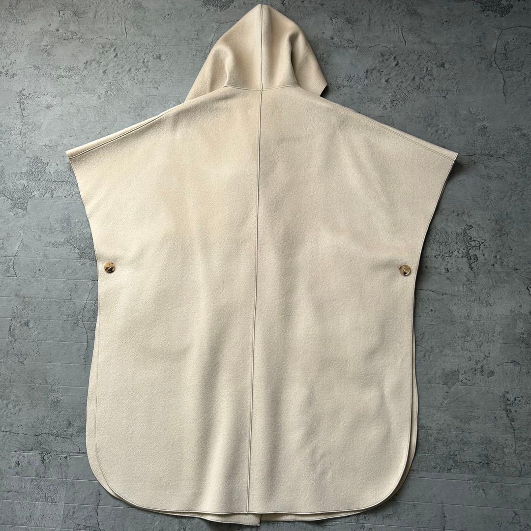極美品 Vaneum クロークフーディポンチョコート ライトベージュ