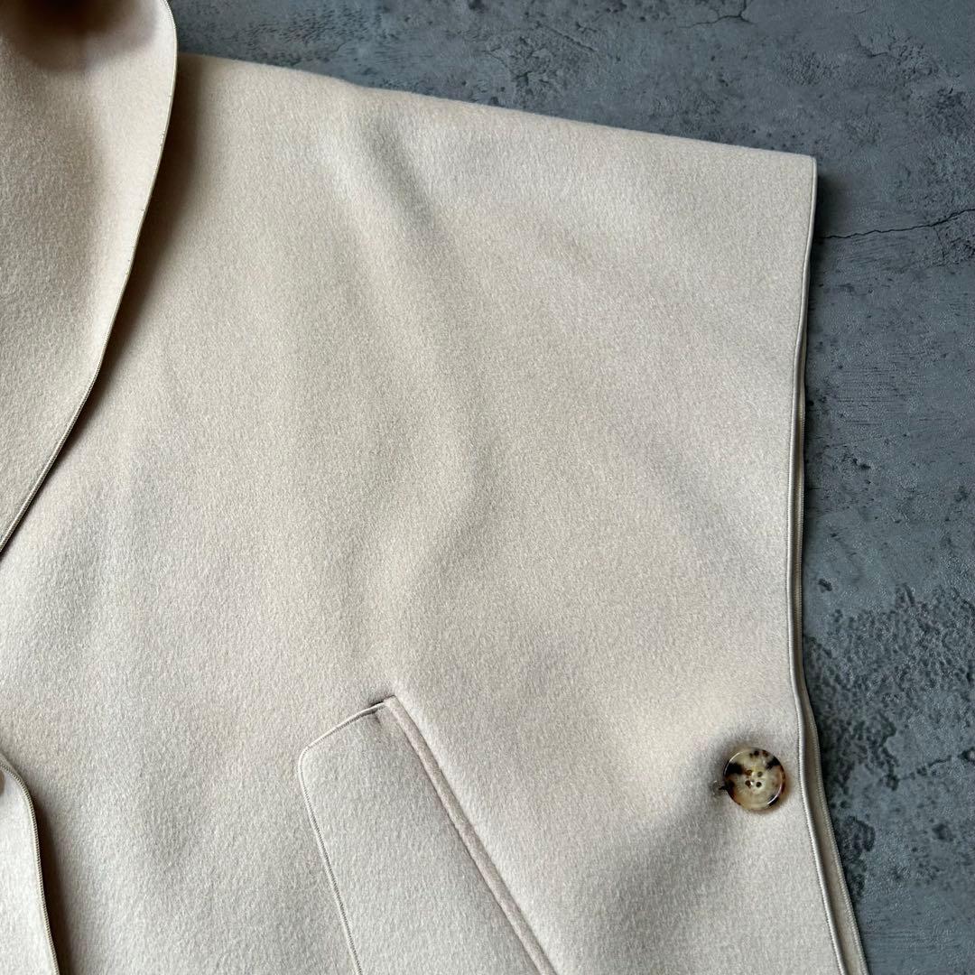 極美品 Vaneum クロークフーディポンチョコート ライトベージュ