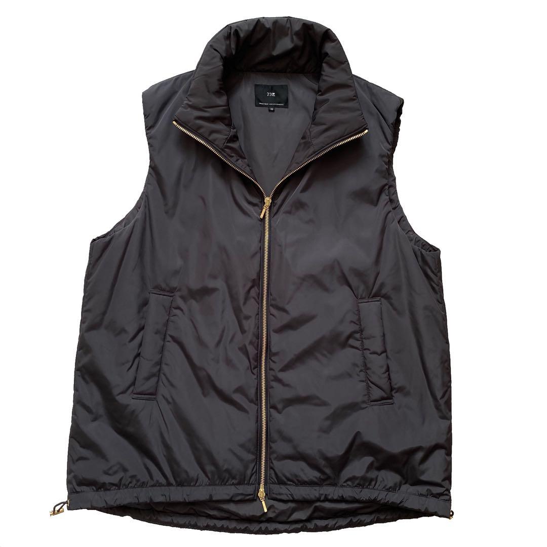 美品 23区 近年モデル 洗える 中綿 パティング ベスト 38 グレー