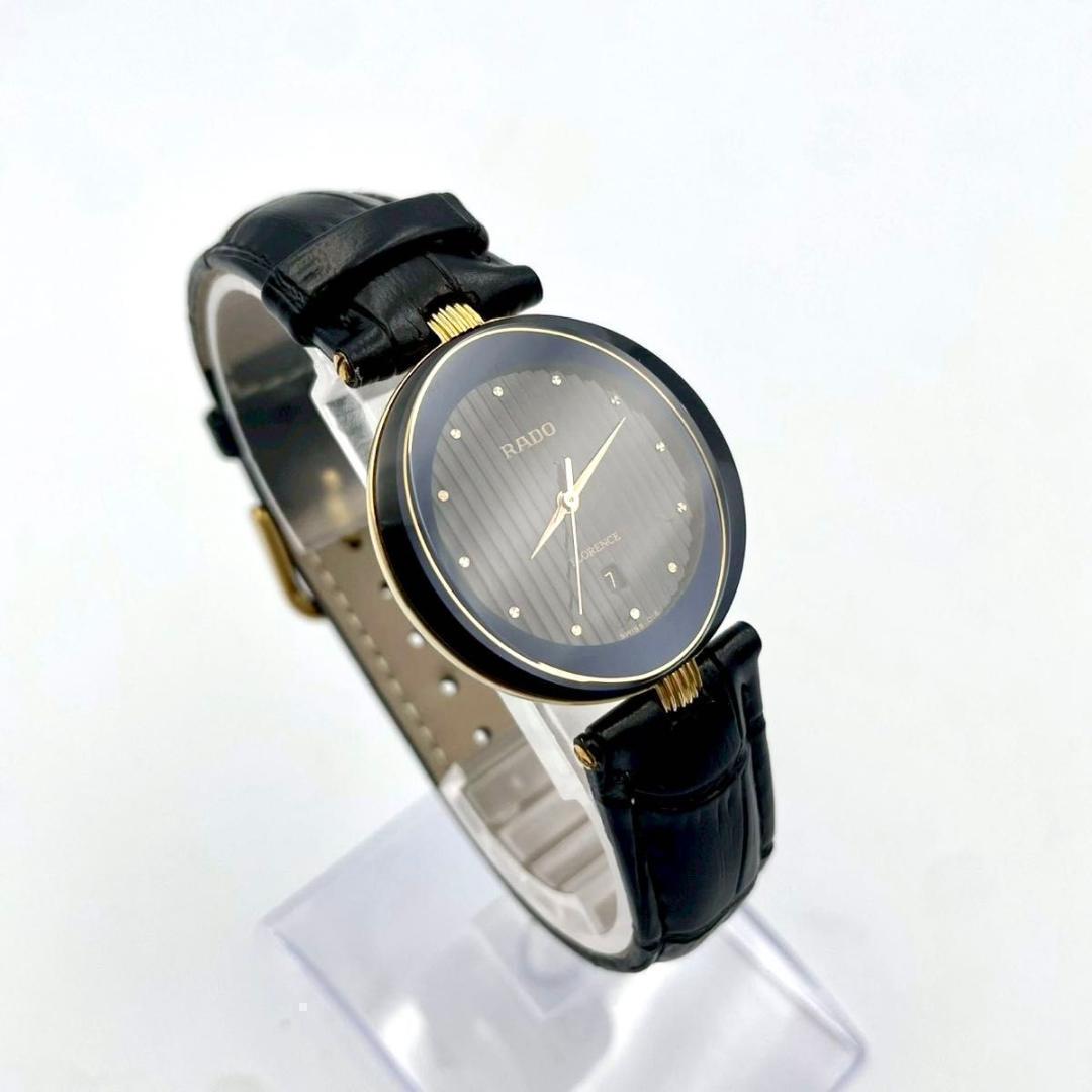 313 美品 新品ベルト ラドー フローレンス デイト 腕時計 クオーツ 稼働