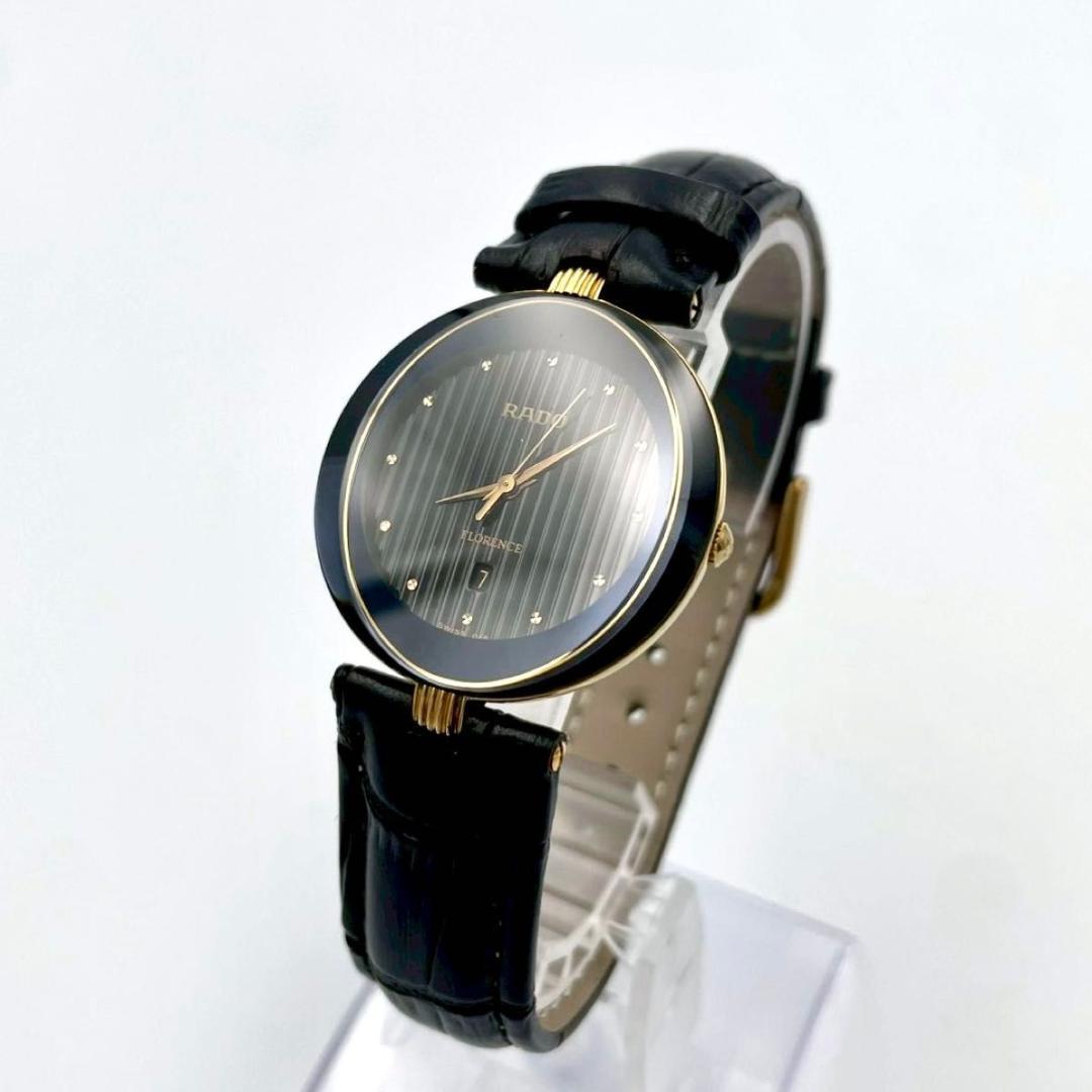 313 美品 新品ベルト ラドー フローレンス デイト 腕時計 クオーツ 稼働