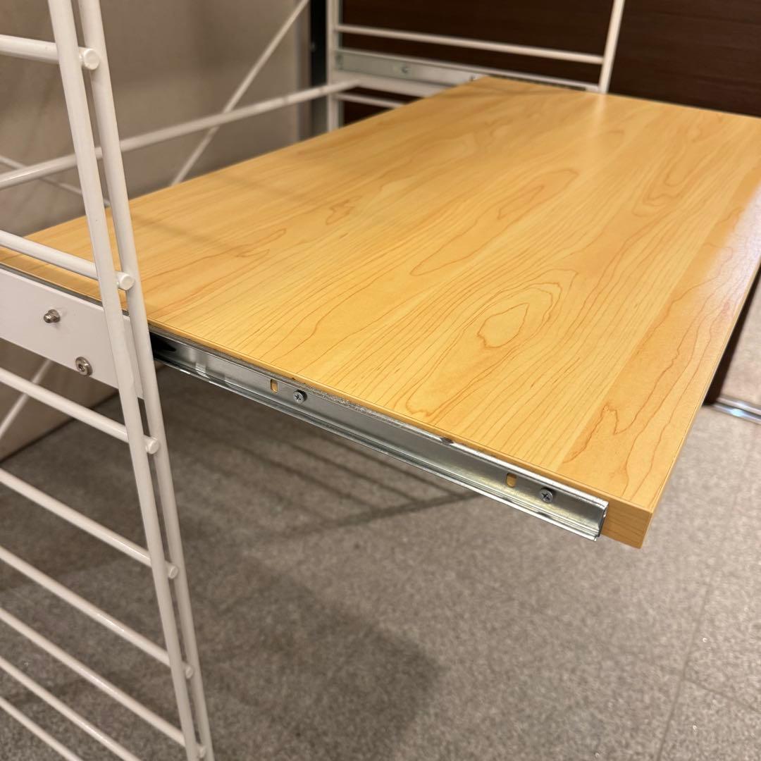 ベルメゾン ダブルワイヤーレンジ台 ナチュラル×ホワイト 幅84cm