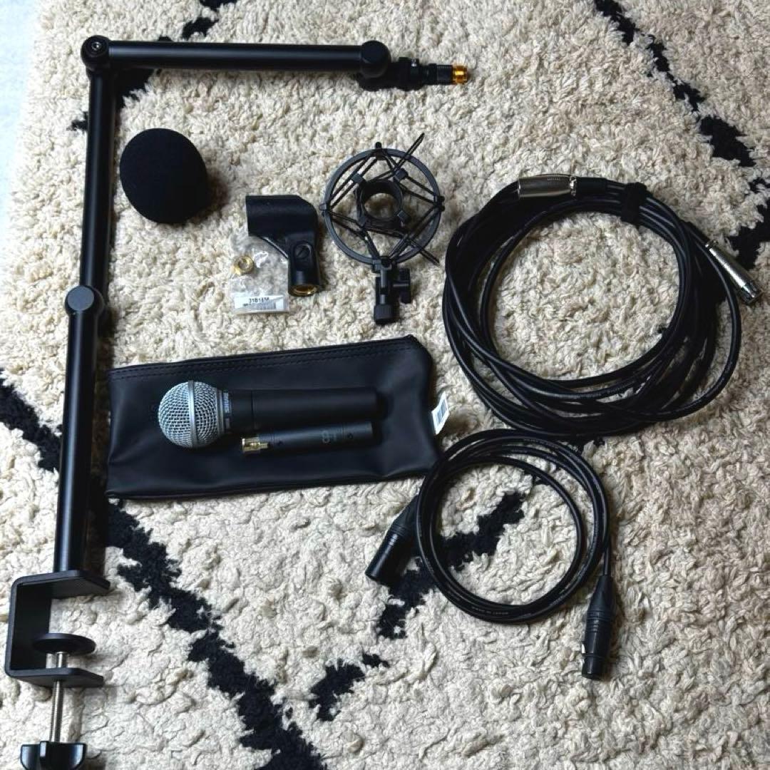 SHURE SM58 マイクブースター付 ダイナミックマイク 配信セット