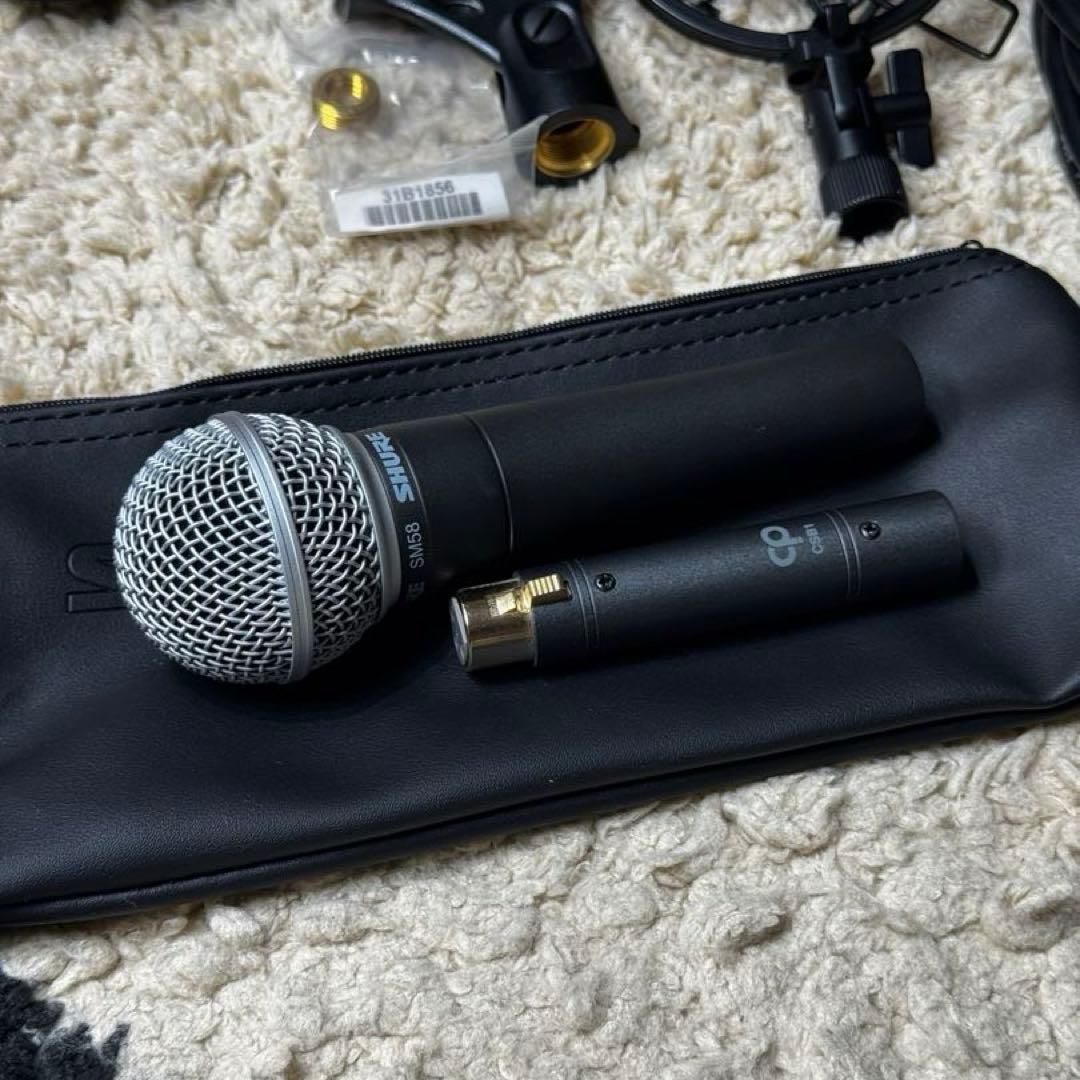 SHURE SM58 マイクブースター付 ダイナミックマイク 配信セット
