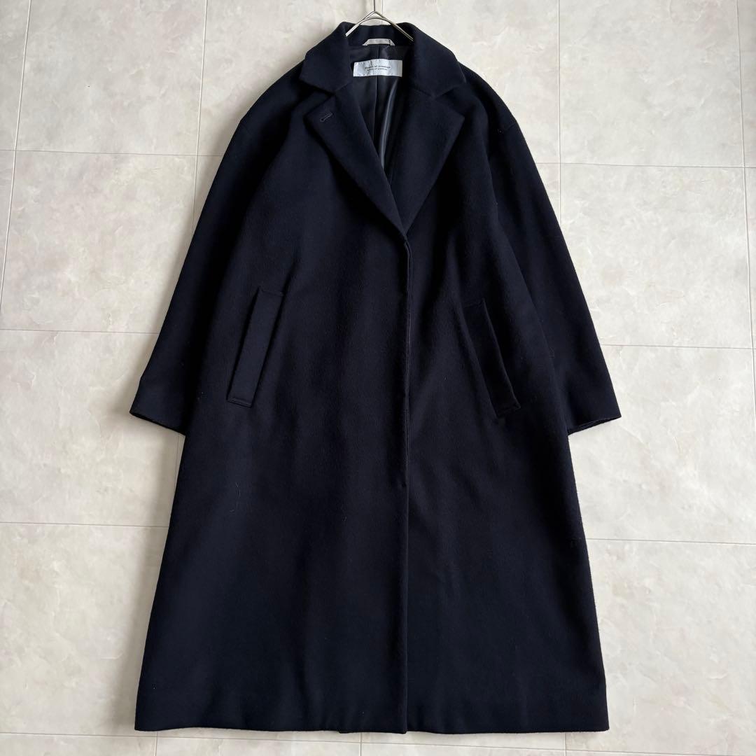 美品✨ ハンズオブクリエイション チェスターコート ネイビー F 日本製 ロング